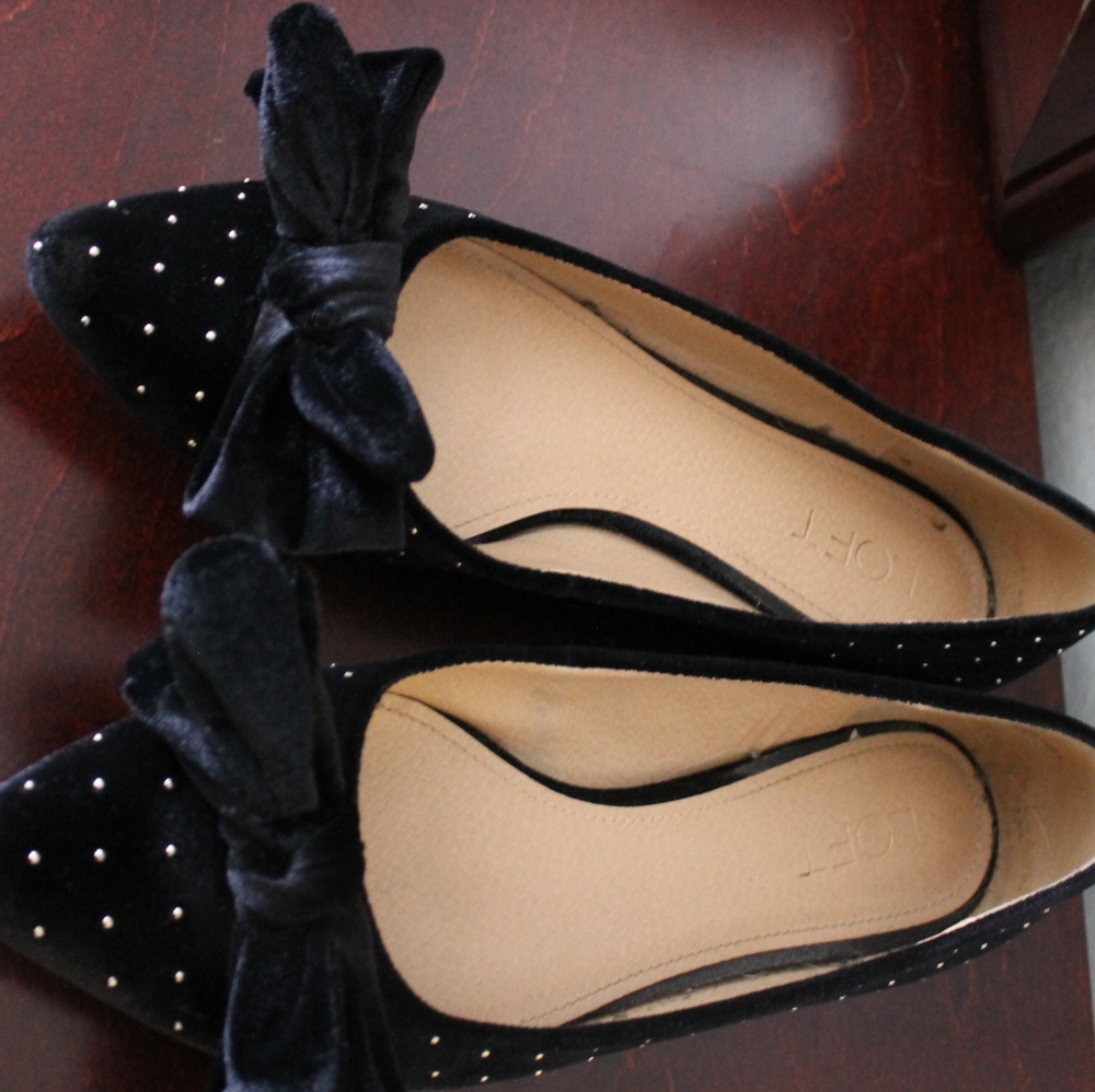 The Loft Suede Flat with Bow